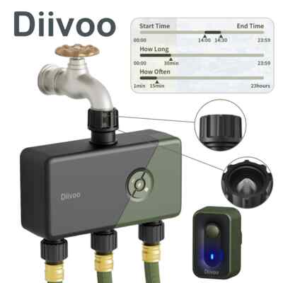 1/2/3 Zone Wifi Watering Timer with Rain Delay, Smart Cyclical Irrigation System