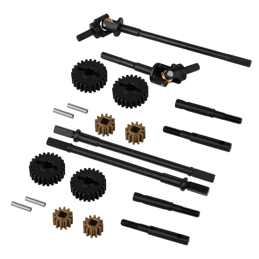 Front Rear Universal Joint CVD Drive Shaft Set for 1/10 RC SCX10 III Portal Axle