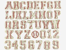 Baseball Letters A-Z Iron-on Patch, Softball Letters Patch, Sport Team Patches