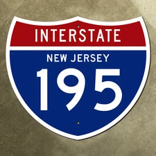 New Jersey interstate route 195 highway marker road sign Trenton central 13x11