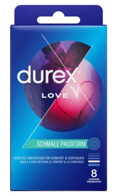DUREX Love 8 Kondome, Passform, Easy On, anathomisch geformt, angenhmer Duft