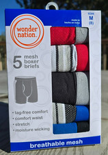 Wonder Nation Boys Breathable Mesh Boxer Briefs Underwear  NEW  5pair/pack