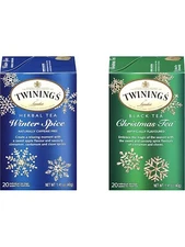 Twinnings Holiday Variety Tea Bags, Christmas Tea and Winter Spice, Count: 20ea