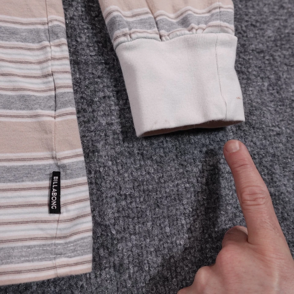 Рубашка мужская Billabong M в полоску с длинным рукавом футболка вышитая серфинг Y2k коньки 12380 - Изображение 4 из 4