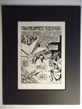 JOHN BUSCEMA DON HECK AVENGERS # 121 SPLASH PAGE 1 VS. ZODIAC PRODUCTION ACETATE