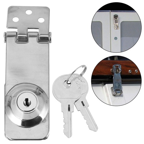 Stainless Steel Keyed Hasp Lock for Boat Marine Silver Locking Hasp - Picture 5 of 9