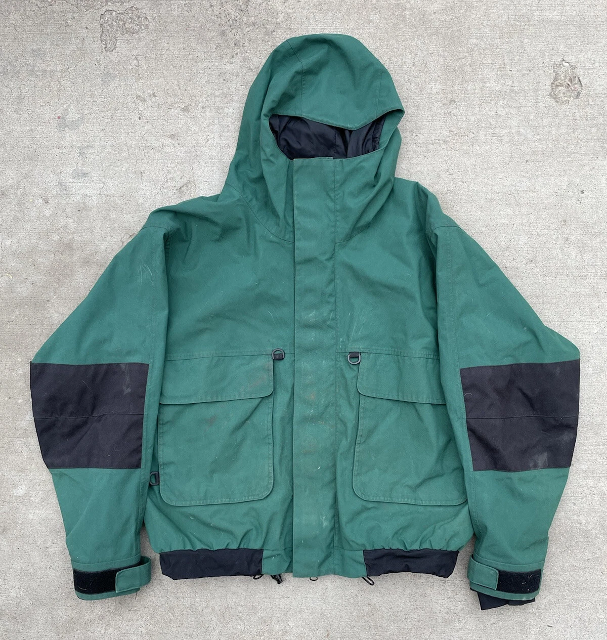 Vtg Cabelas Wading GORE-TEX Fly Fishing Shell Jacket Hooded Coat Men’s Size XL