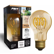 40-Watt Equivalent A19 Dimmable Filament Amber Glass E26 Vintage Edison LED Ligh