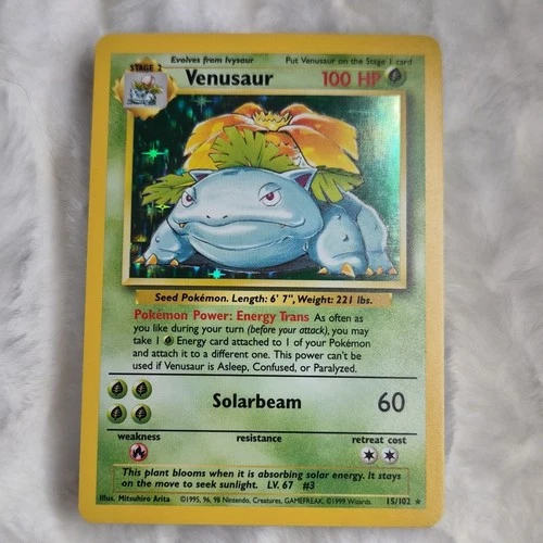 Pokémon Venusaur 15/102 Base Set Holo Rare 1999-2000 100 HP Solarbeam