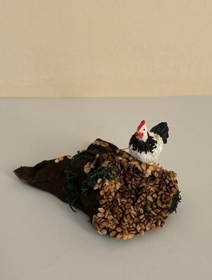 12th scale Tudor sack of grain with chicken (b) by Rycote miniatures.