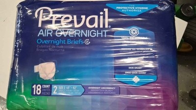 Prevail Incontinence Brief Overnight  72 Ct (Box of four 18 Packs)