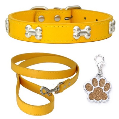 HALFSUMO Hundehalsband Leder Halsband Hundeleine Combo Set Hundehalsbänder Ve...