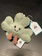 Jellycat Amuseables Siofra Shamrock Bag Charm Key Chain New With Tags
