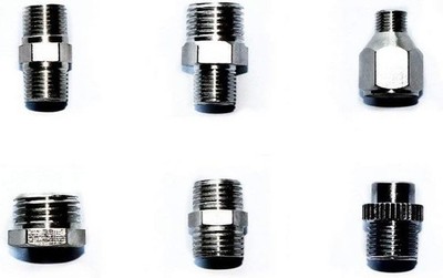 Adapter-Set für Airbrush-Pistolen - Robustes Metall, Silberfarben