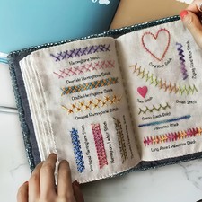 Embroidery Stitch Book Kit for Beginners   Reusable Practice Pages  Pattern Set