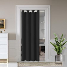 Door Curtains for Doorway Privacy Black Grommet Closet Curtains for Bedroom