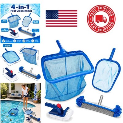 Professional Pool Cleaning Tools 4 Piece Set for Debris Removal and Maintenance