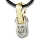 Sparkling two-tone gold pendant 333 8 kt yellow gold White gold ladies value 690,-