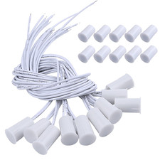 Recessed Wired Magnetic Door Contact Sensor Alarm - 10 Sets, White