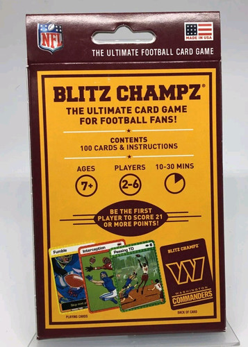 NFL Blitz Champz Card Game Washington Commanders Champions Play Cards Sealed - Picture 4 of 7