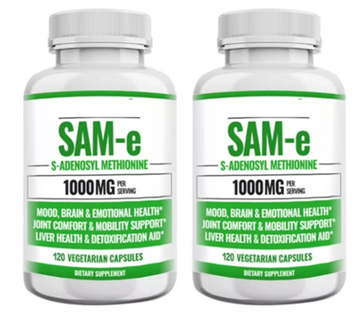 #ad SAM e 1000mg High Potency Anxiety Relief Mood Liver amp; Joint 2X120 Caps $36.95