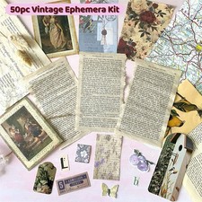 Vintage Inspired Junk Journal Making Kit - 50pc Ephemera, Tags Paper Bundle