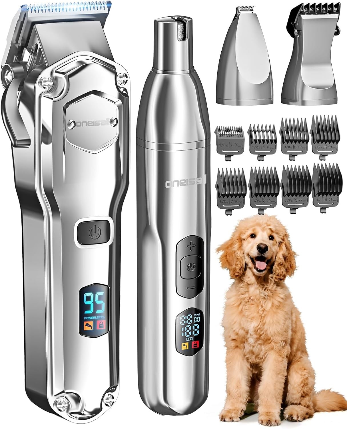 Pet grooming clippers, suitable for thick fur, 4-in-1 pet gr