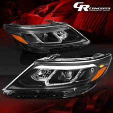 PAIR OF BLACK AMBER LED DRL PROJECTOR HEADLIGHTS FOR 2014-2015 KIA SORENTO EX/SX
