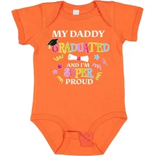 Inktastic My Daddy Graduated And I'm Super Proud Baby Bodysuit School Dad Father