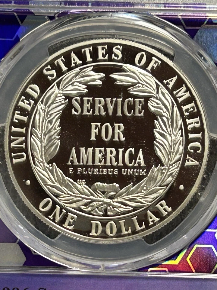 1996-S Nat. Comm Service Silver Dollar PCGS PR70 DCam SNAZZY COIN! BX13-7 - Image 4 of 4