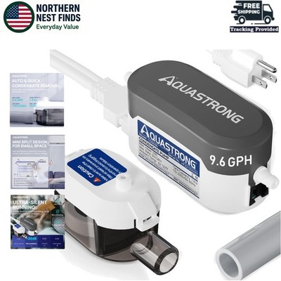 Compact 9.6 GPH Condensate Pump with 33' Lift for Air Conditioners & Furnaces