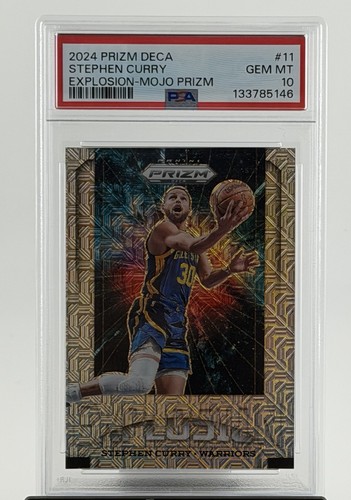 2025 Prizm Deca Stephen Curry Explosion Mojo prizm 10/25 - PSA 10 - Pop 2