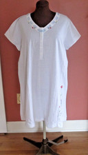 Nwt Aria Nightgown Plus 1X Floral Embroidery Trim Lightweight Cozy Knee Length