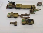 Tonka Tough Ones Set 7-piece Military Jeep, Pickup, ATV, Helicopter, Trailers.