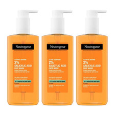    3x Neutrogena Clear  Defend 2 Salicylic Acid Face Wash 200ml
