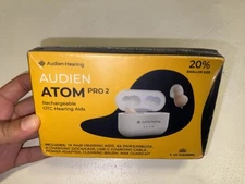 Audien ATOM PRO 2 Wireless Rechargeable OTC Hearing Aid, Premium Comfort Design