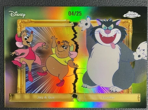 Jaq & Gus Lucifer 2026 Topps Chrome Disney 04/25 Gold #FFR-27