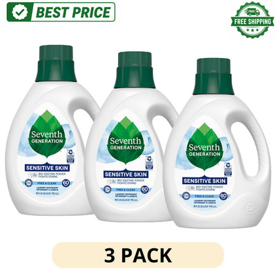 (3PK) Seventh Generation Liquid Laundry Detergent Free Clear 90 fl oz, 60 Loads