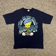 VTG 1995 Single Stitch Cartoon Tweety Bird Looney Tunes Gangster Warner Bros Tee