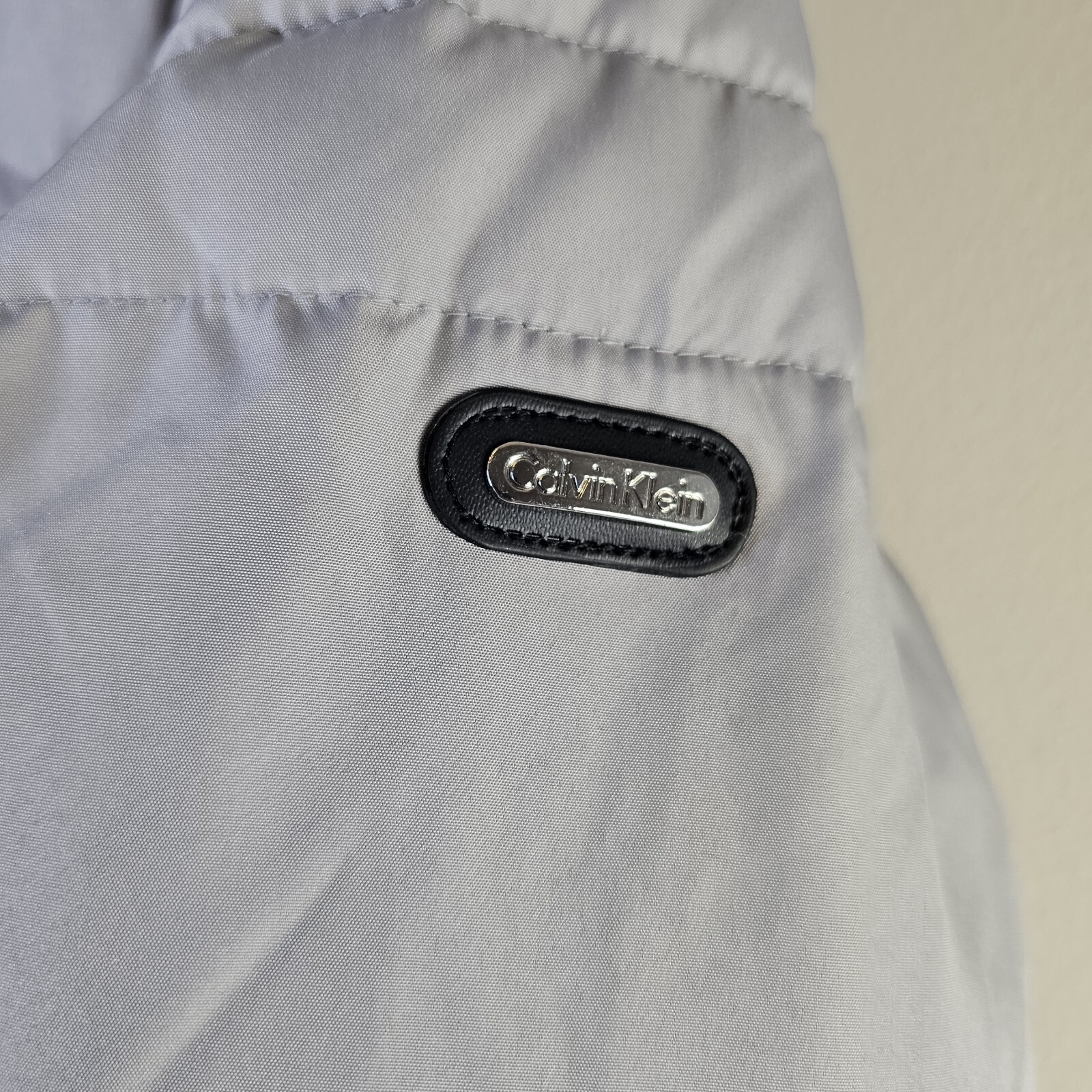 Calvin Klein Silver Gray Down Jacket Quilted Hood… - image 5