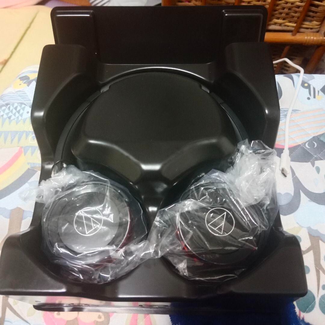 audio technica Wireless Headphone SOLID BASS Black Red ATH
