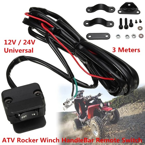 1x Universal ATV/UTV Winch Rocker Switch Handlebar Control Line Warn ...