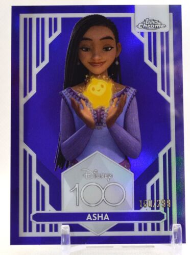 2023 Topps Chrome Disney 100 Asha PURPLE Refractor # 160/299 WISH #100 - Picture 1 of 2