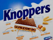 Storck Knoppers Crispy Milk Chocolate Hazelnut Wafer Bars, 0.88 Ounce