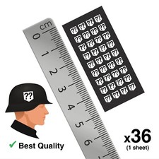 1:32 Scale Britains German *SS* WW2 Helmet Stickers (x36ea) for Toy Soldiers