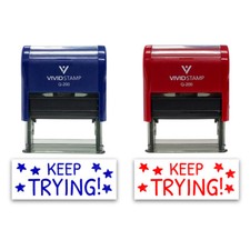 Keep Trying Rubber Stamp Motivational Teacher Stamps Classroom Supplies