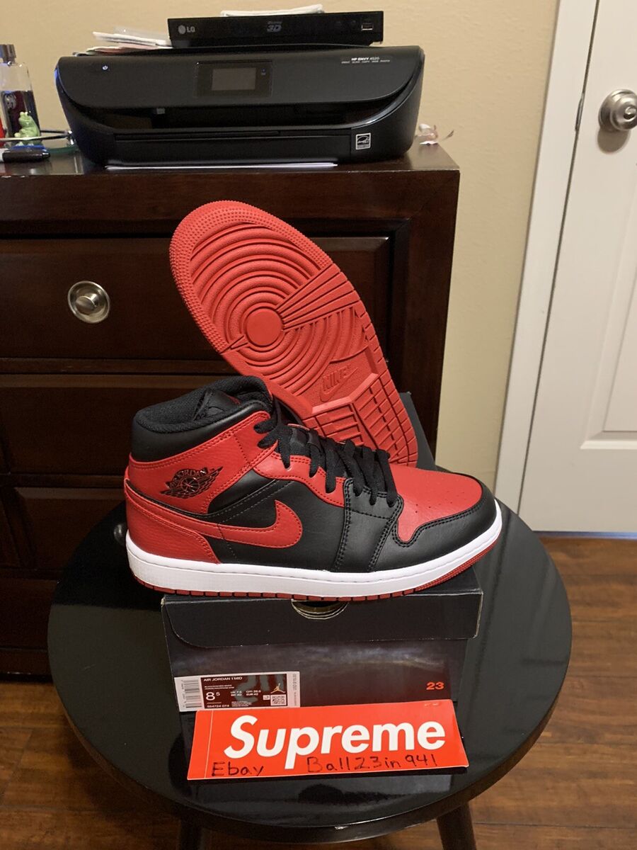 DS Brand New Air Jordan 1 Mid Gym Red/Black “Banned” Sz-8.5 DS Brand New Air Jordan 1 Mid Gym Red/Black “Banned” Sz-8.5
