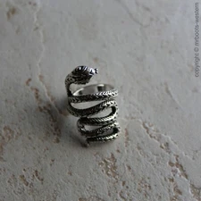 AU-SS67S  Western Scarf Slide Snake Antique Silver