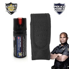 2 oz Streetwise PEPPER SPRAY  Police Force Heavy Duty Tactical HOLSTER Sheath
