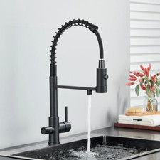 Kitchen Water Filter Faucet Dual Spout Pure Drinking Water Mixer Tap Rotation Wa